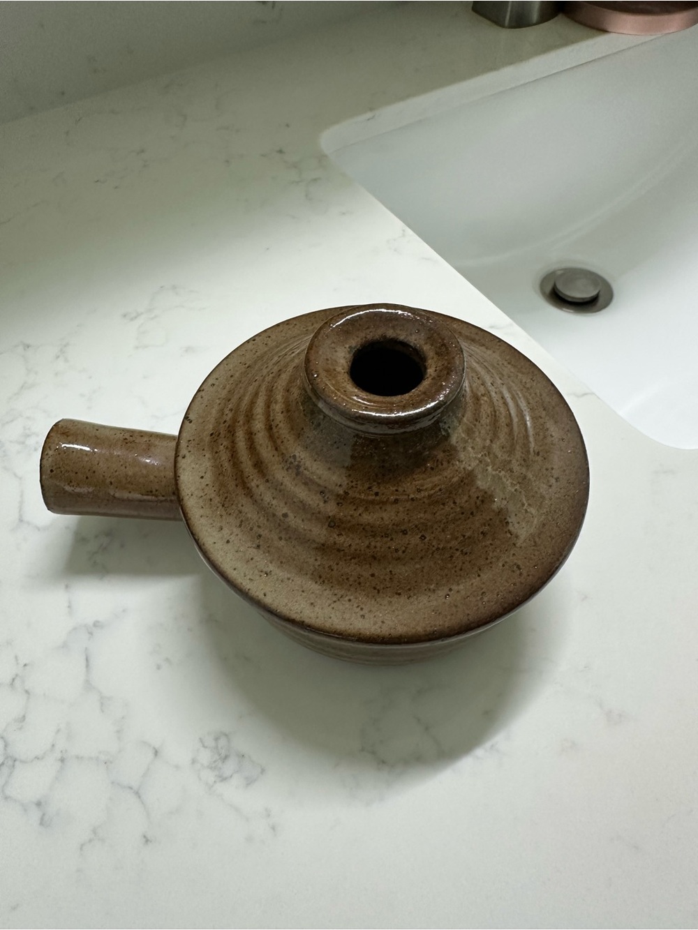 Handmade Stoneware Brown Ceramic Crock